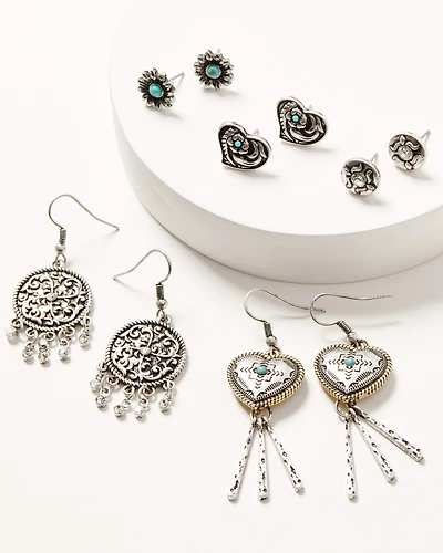 Shyanne Women's Rodeo Sunset Heart Earring Set - 5 Piece