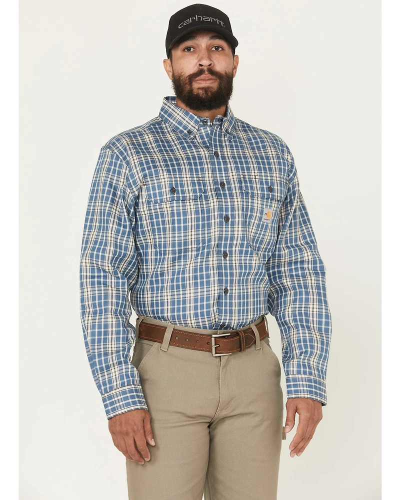 Carhartt Men's FR Force Rugged Flex® Loose Fit Twill Long Sleeve Button-Down Work Shirt