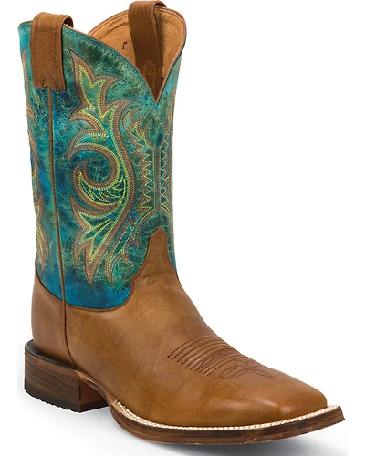 Justin Bent Rail Mottle Cowboy Boots - Square Toe