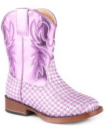 Roper Toddler Girls' Glitter Gleam Western Boots - Square Toe