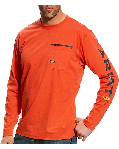 Ariat Men's Rebar Workman Long Sleeve Logo Crew