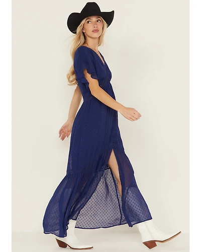 Shyanne Women's Lace Inset High-Low Maxi Dress