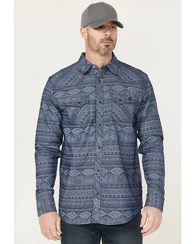 Cody James Men's FR Southwestern Print Lightweight Long Sleeve Snap Western Work Shirt