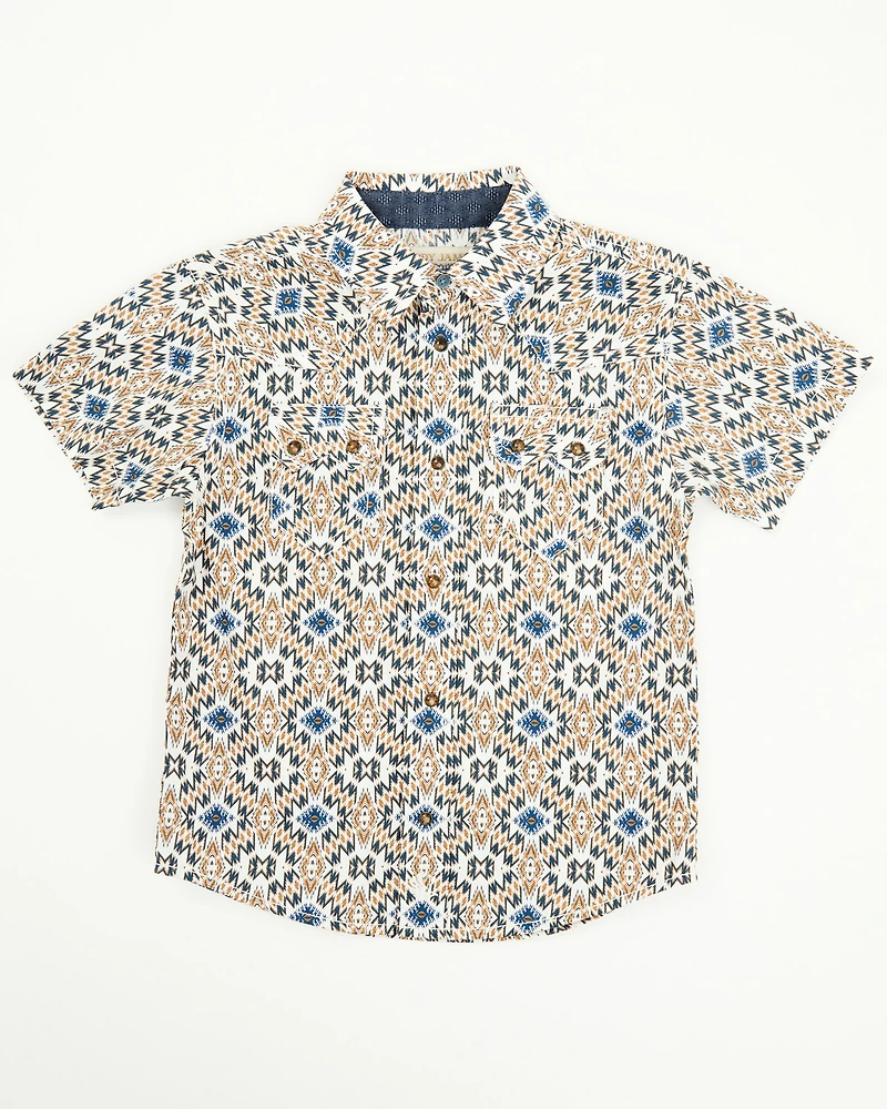 Cody James Toddler Boys' High Plains Southwestern Print Short Sleeve Western Shirt