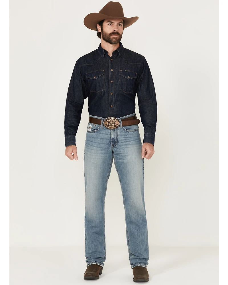 Cinch Men's White Label Medium Wash Relaxed Straight Rigid Denim Jeans