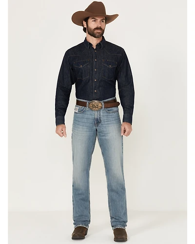 Cinch Men's White Label Medium Wash Relaxed Straight Rigid Denim Jeans