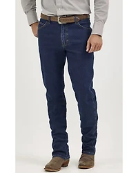 Wrangler Men's 14MWZ Cowboy Cut® Dark Wash Flannel Lined Straight Stretch Denim Jeans