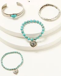 Shyanne Women's Rodeo Sunset Heart Charm Bracelet Set - 4 Piece