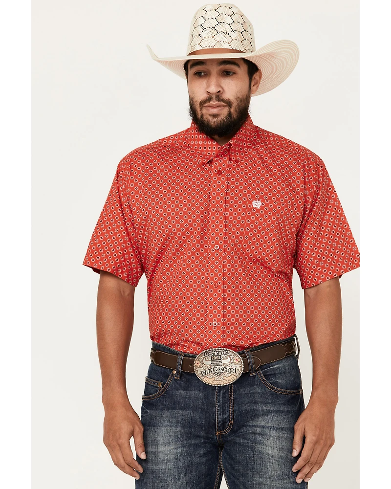 Cinch Men's Geo Print Short Sleeve Button-Down Western Shirt