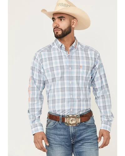 Ariat Men's Pro Series Team Finnegan Plaid Print Long Sleeve Button-Down Western Shirt