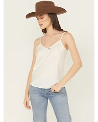 Originality Women's Solid Sleeveless Satin Cami