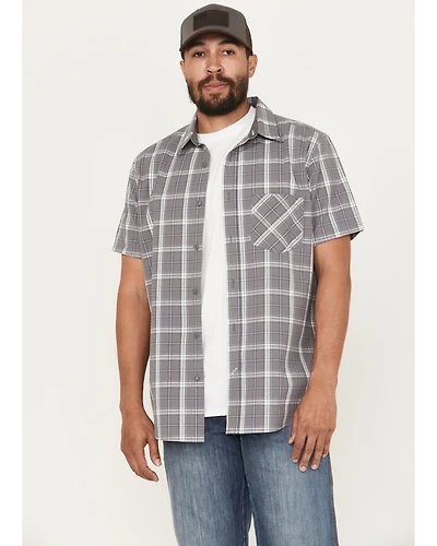 Brothers and Sons Men's Madera Plaid Print Short Sleeve Button-Down Western Shirt