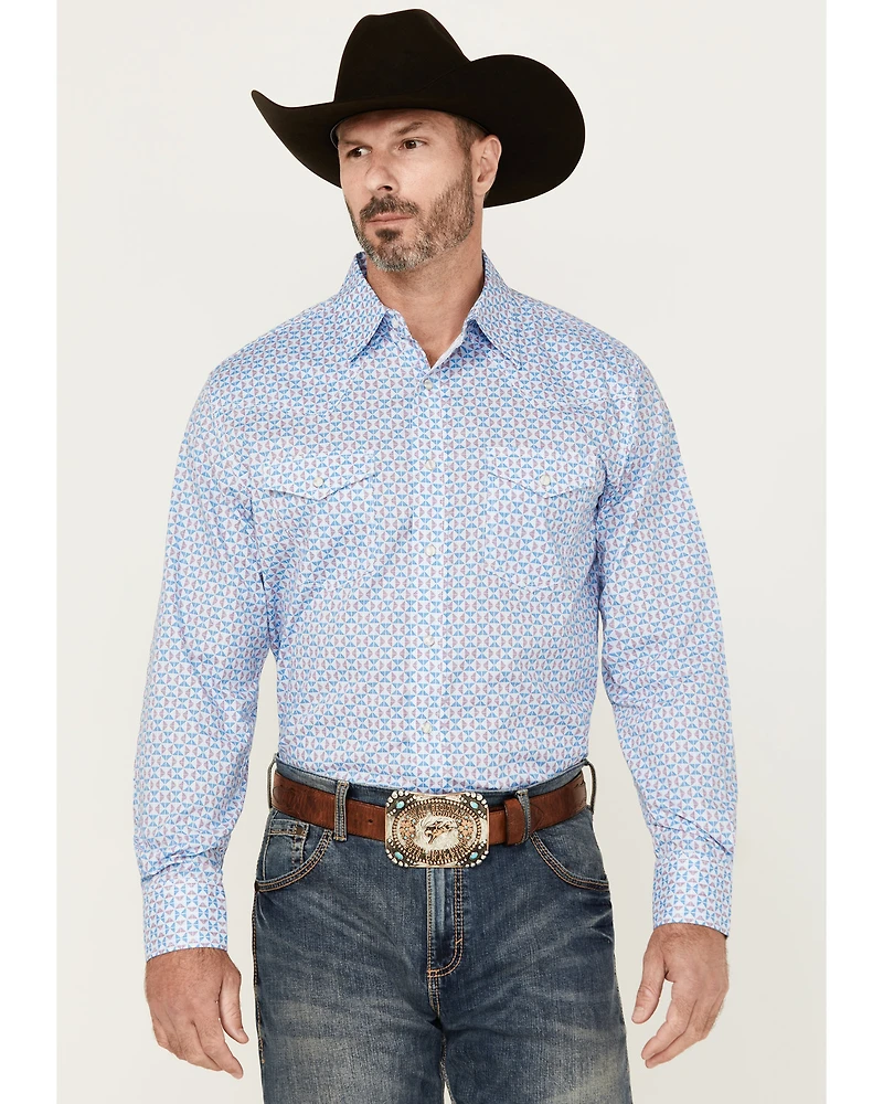 Wrangler 20X Men's Geo Print Long Sleeve Snap Stretch Western Shirt