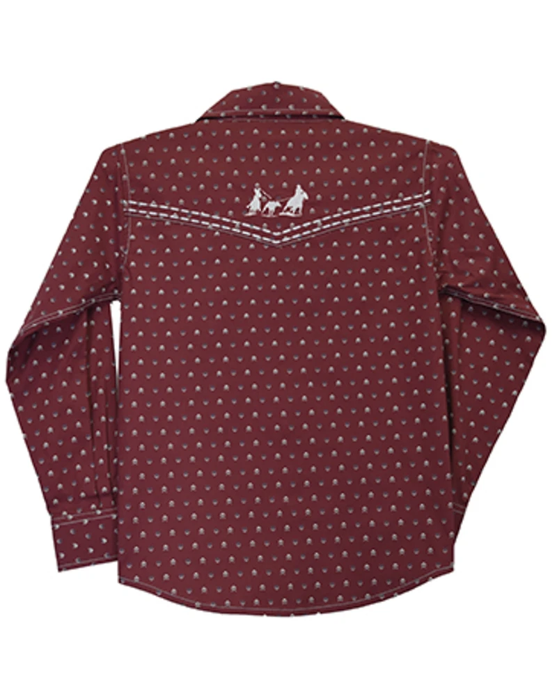 Cowboy Hardware Toddler Boys' Geo Print Long Sleeve Pearl Snap Western Shirt