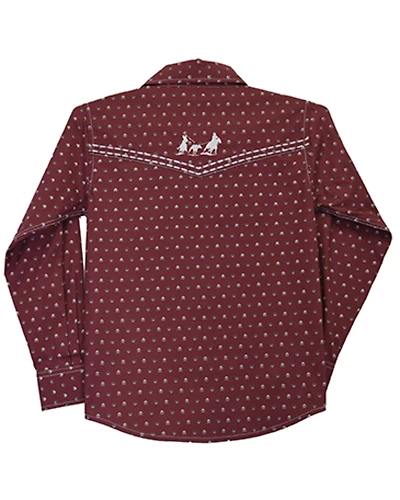 Cowboy Hardware Toddler Boys' Geo Print Long Sleeve Pearl Snap Western Shirt