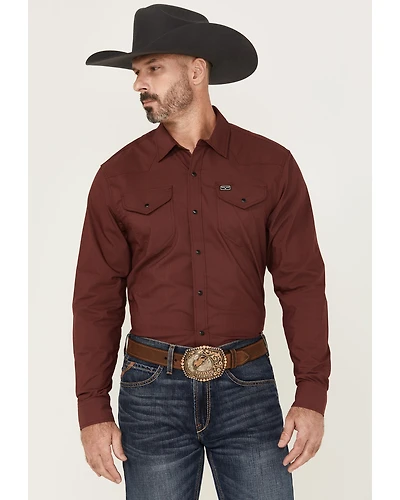 Kimes Ranch Men's Blackout Long Sleeve Snap Performance Shirt