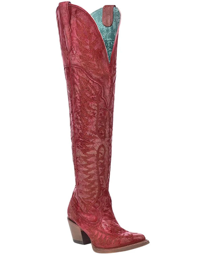 Corral Women's Distressed Tall Western Boots - Snip Toe
