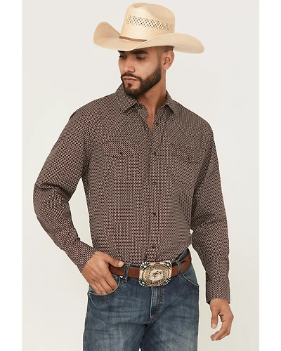 Gibson Trading Co Men's Mud Hole Geo Print Long Sleeve Snap Western Shirt
