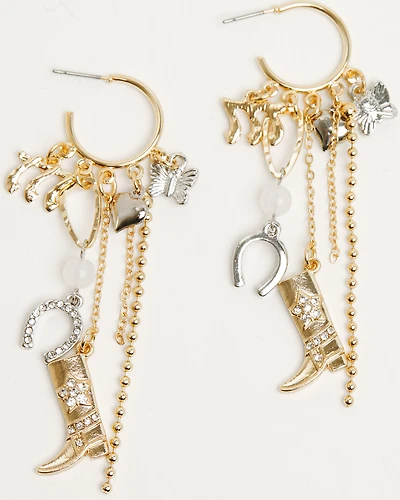 Shyanne Women's Charm Dangle Hoop Earrings