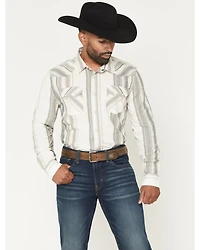 Panhandle Men's Vintage Stripe Print Long Sleeve Snap Western Shirt