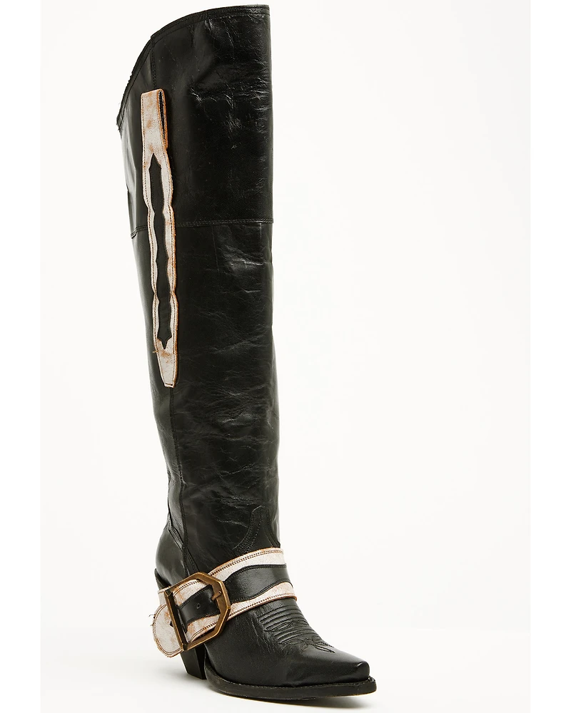 Dan Post Women's Jolene Buckle Knee High Western Boots - Snip Toe