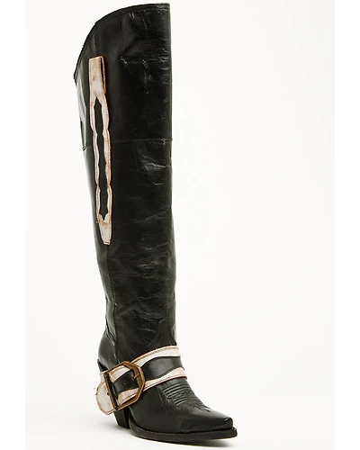 Dan Post Women's Jolene Buckle Knee High Western Boots - Snip Toe