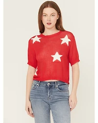 Rock & Roll Denim Women's Star Short Sleeve Sweater Tee