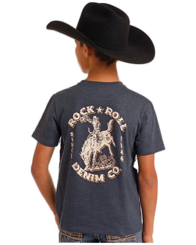 Panhandle Boys' Bronco Short Sleeve Graphic T-Shirt