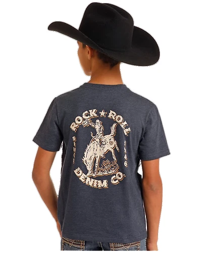 Panhandle Boys' Bronco Short Sleeve Graphic T-Shirt