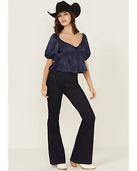 Wrangler Women's Adalyn Dark Wash Bespoke High Rise Flare Stretch Denim Jeans