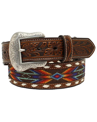 Nocona Men's Boot Barn Exclusive Buck Laced Ribbon Inlay Western Belt