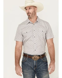 Gibson Trading Co Men's Purple Hazed Medallion Print Short Sleeve Pearl Snap Western Shirt