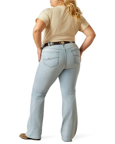 Ariat Women's June Light Wash Perfect Rise Flare Stretch Denim Jeans - Plus