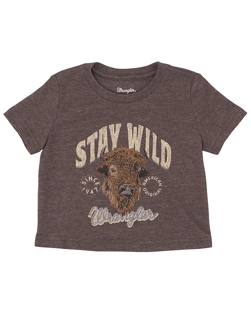 Wrangler Toddler Boys' Stay Wild Buffalo Short Sleeve Graphic T-Shirt