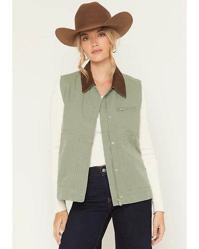 Ashley Women's Solid Quilted Canvas Barn Jacket