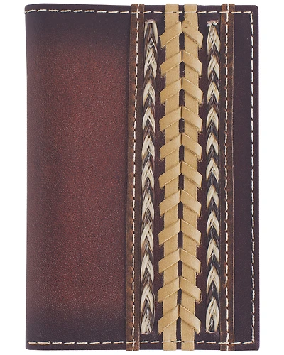 Cody James Men's Braided Horsehair Leather Bifold Wallet