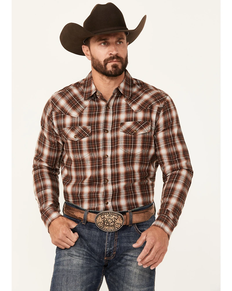 Cody James Men's Traverse Plaid Print Long Sleeve Snap Western Shirt - Big