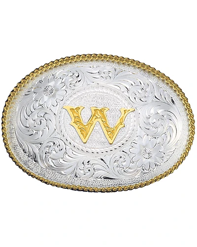 Montana Silversmiths Engraved Initial W Western Belt Buckle