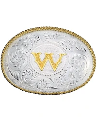 Montana Silversmiths Engraved Initial W Western Belt Buckle