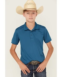 Ariat Boys' Tek Short Sleeve Button-Down Polo Shirt