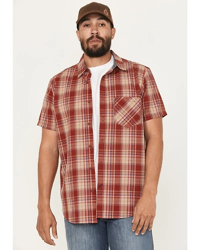 Brothers and Sons Men's Amador Plaid Print Short Sleeve Button-Down Western Shirt