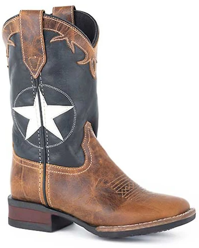Roper Little Girls' Monterey Star Western Boots - Broad Square Toe