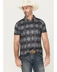 Rock & Roll Denim Men's Southwestern Striped Short Sleeve Button-Down Polo