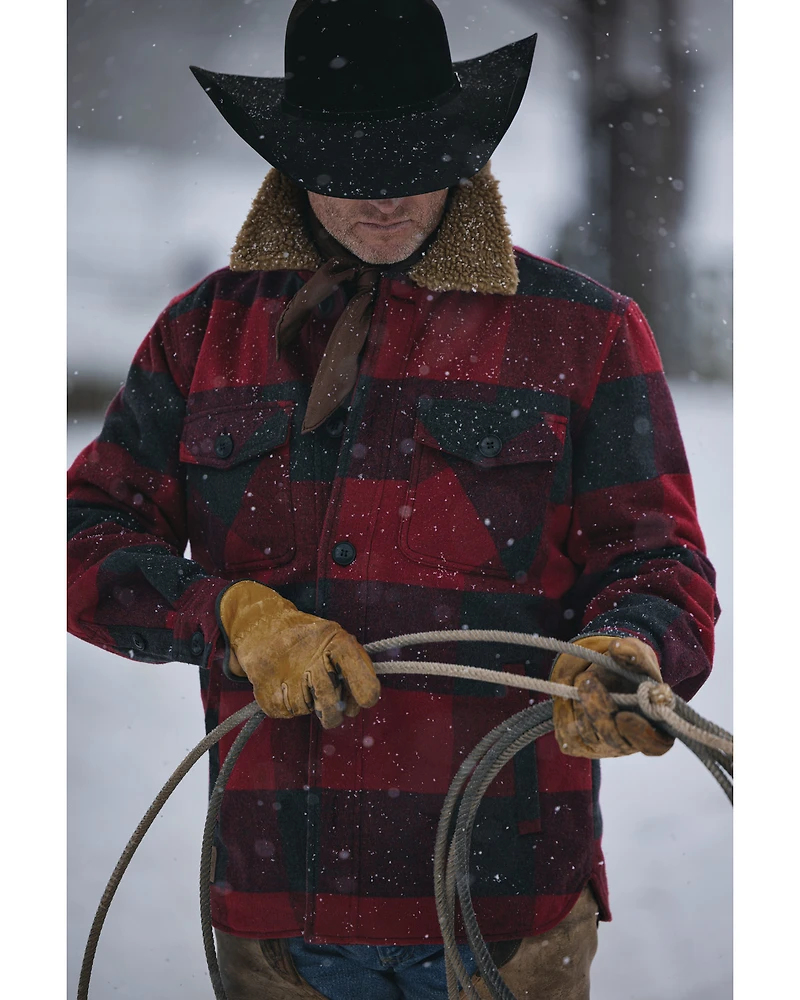 Cody James Men's Plaid Print Button-Down Lumber Jack Wool Jacket