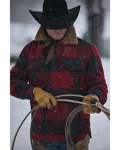 Cody James Men's Plaid Print Button-Down Lumber Jack Wool Jacket