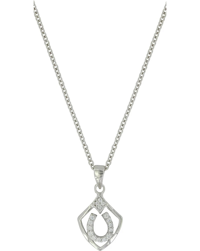 Montana Silversmiths Women's Shielded In Horseshoes Necklace
