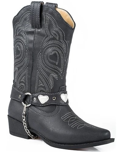 Roper Little Girls' Harness Western Boots - Snip Toe