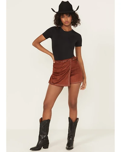 Rock & Roll Denim Women's Micro Faux Suede Skort