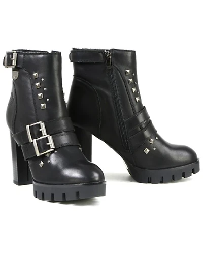 Milwaukee Leather Women's Studded Platform Heel Boots - Round Toe
