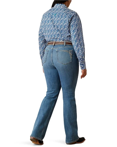 Ariat Women's Naz Medium Wash Perfect Rise Bootcut Stretch Denim Jeans - Plus
